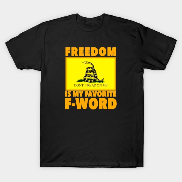 Favorite F-Word (Orange Lettering) T-Shirt by Aeriskate